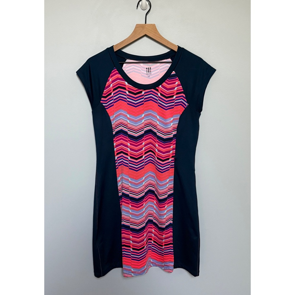 Title Nine Women's Gidget 2.0 Athletic Dress Chevron Navy Pink Size Medium